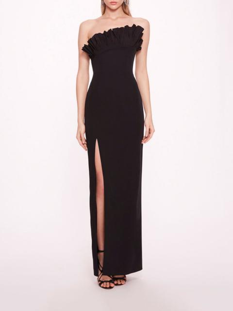 PLEATED NECKLINE GOWN