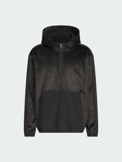 adidas BEYOND THE COURSE COZY HALF-ZIP LOOSE FIT HOODIE