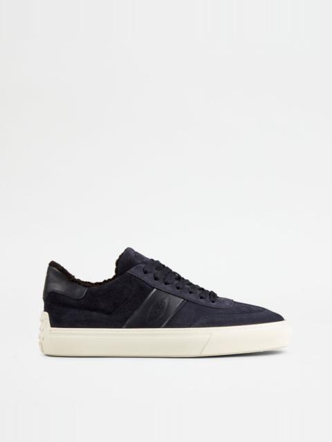 SNEAKERS IN SUEDE - FURRY LINING - BLUE