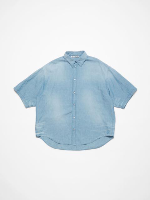 Acne Studios Button-up shirt logo stamp - Mid blue