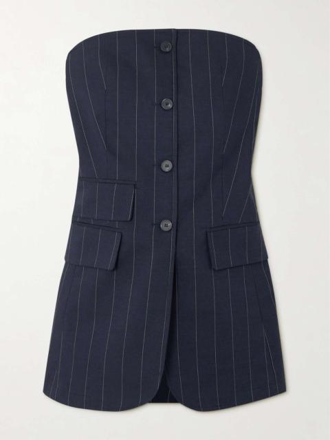 The Frankie Shop Sunny strapless striped twill vest