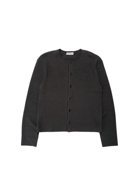 AMOMENTO Stripe Button Up Cardigan Charcoal