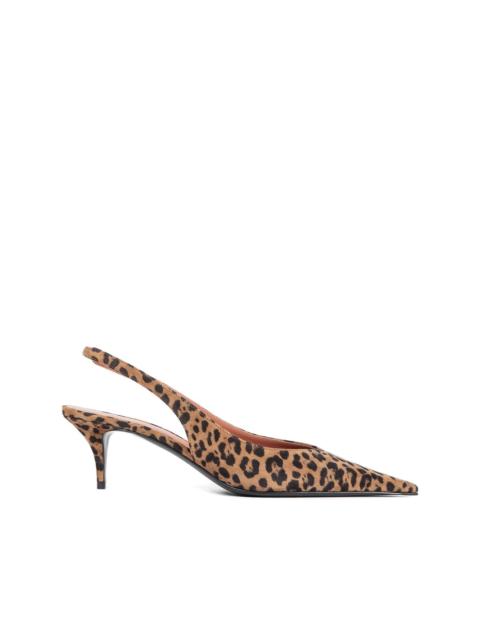Amina Muaddi leopard printed slingback pumps
