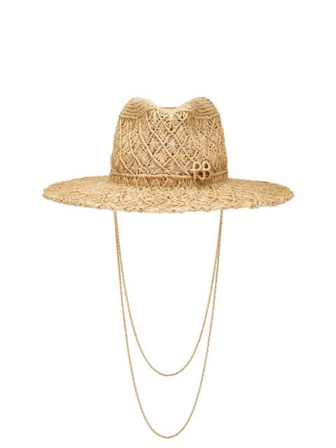 RUSLAN BAGINSKIY Cut Out Double Chain Strap Fedora Hat