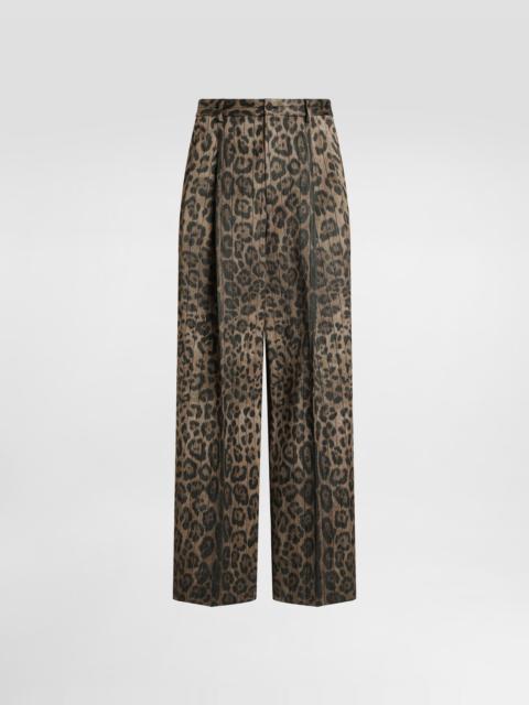 Dolce & Gabbana Leopard-print jacquard trousers