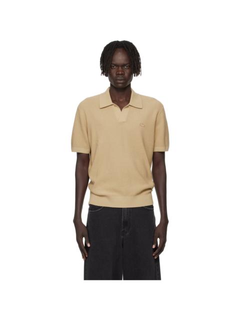 LACOSTE Beige Open Collar Polo