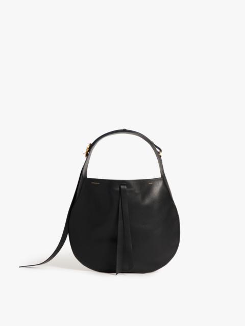 Victoria Beckham Large Half Moon Bag In Black Leather
