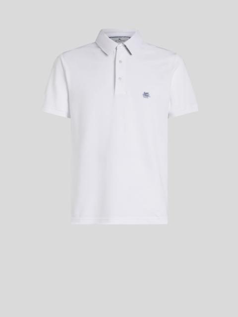 POLO SHIRT WITH LOGO AND PAISLEY UNDERCOLLAR