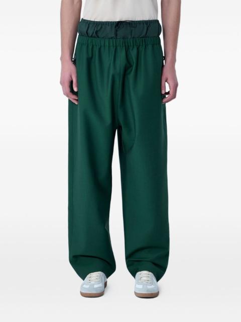 LACOSTE elasticated-waist wide-leg trousers