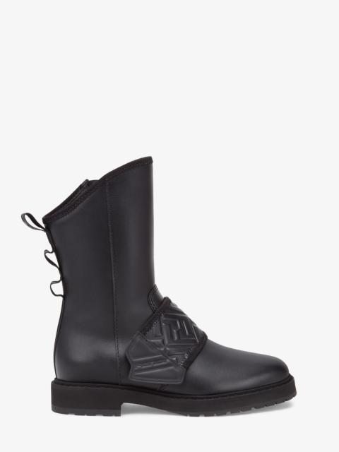 FENDI Black leather ankle boots