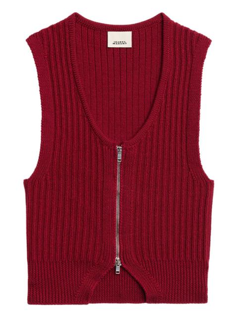 Isabel Marant Devima ribbed zip-front top
