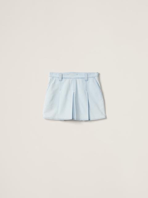 Pleated chambray skirt