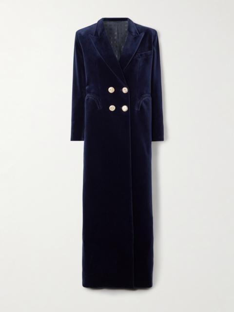 BLAZÉ MILANO Heart Double-breasted Cotton-velvet Coat