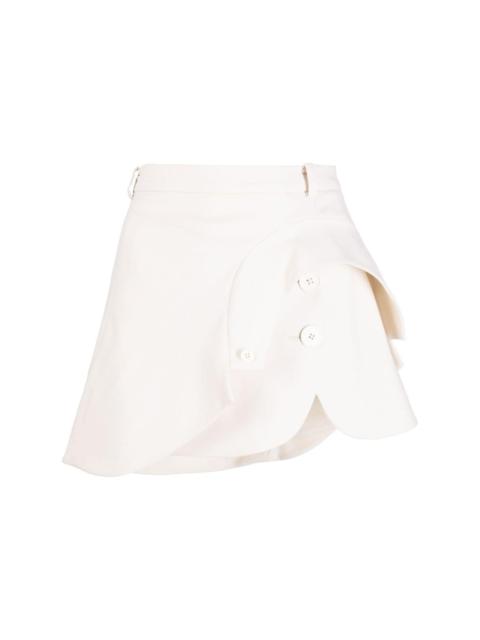 high-waisted asymmetric layered skirt