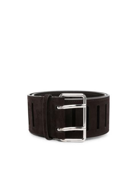Alaïa cut-out suede belt