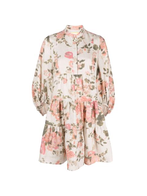 Winona Soft Blossom-print linen minidress