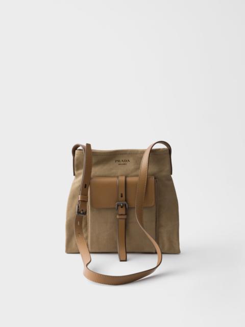 Prada Route canvas and leather shoulder bag