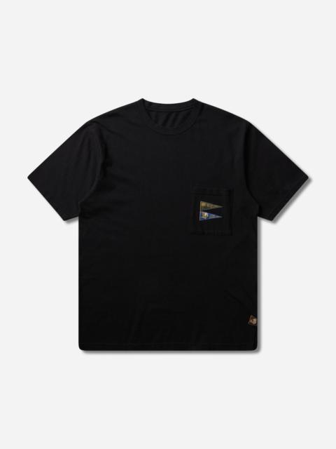 Kapital Men's 20/-Jersey Pennant T-Shirt (3Flags) Black