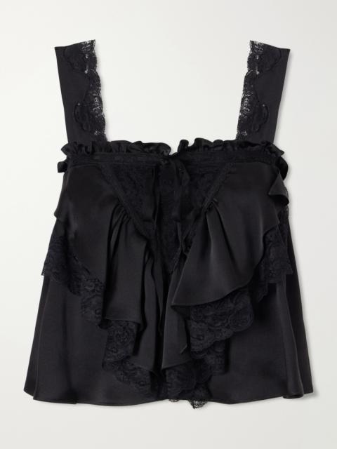 Chloé Lace-trimmed Silk-satin Cami