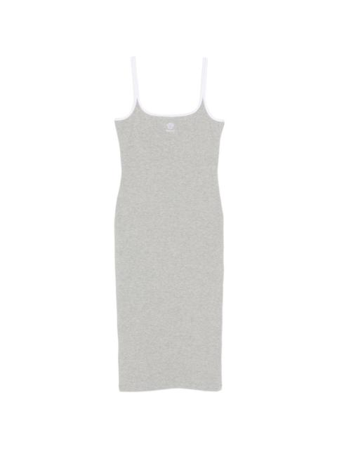 VERSACE logo-embroidered midi dress