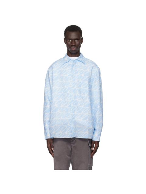 Marni Blue Scribble Motif Shirt
