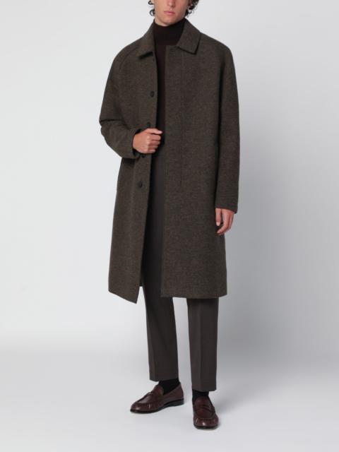 Harris Wharf London Grey green single-breasted wool coat