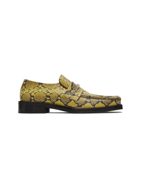 Martine Rose Yellow & Black Square Toe Loafers