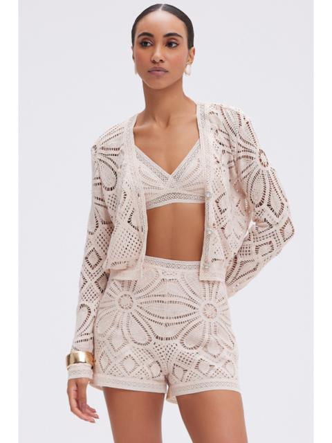 PatBO FLOWER CROCHET SHORT