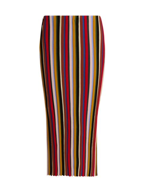 STAUD Women's Noemi Striped Knit Midi-Skirt - Artist Stripe