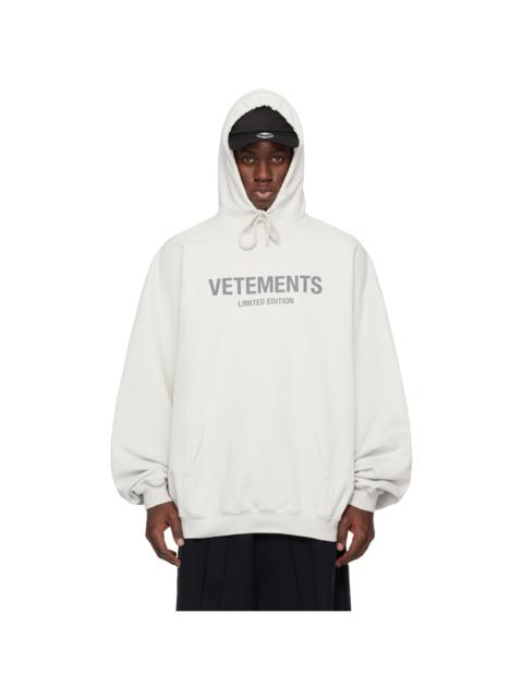 VETEMENTS Limited Edition 로고 인쇄 후드
