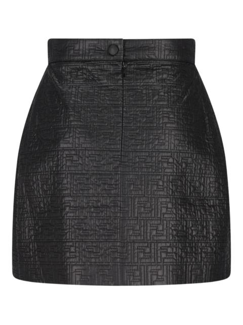 FENDI logo-pattern quilted short skirt