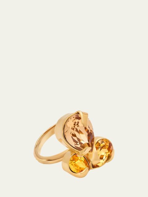 Oscar de la Renta Pear Rhinestone Cluster Ring