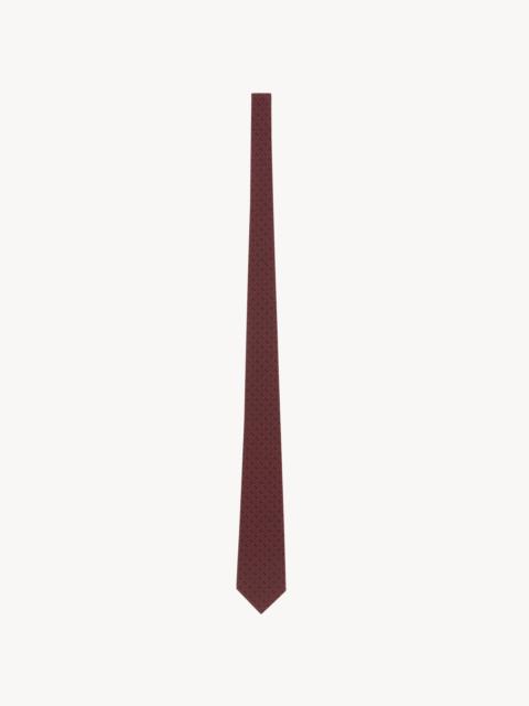 SAINT LAURENT DOTTED STRIPED TIE IN SILK CREPE