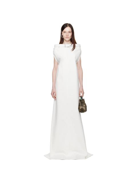 MARIE ADAM-LEENAERDT White Jeans Skirt Maxi Dress