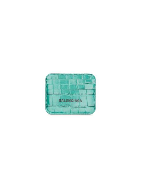 BALENCIAGA Women's Cash Card Holder With Split Crocodile Embossed in Green