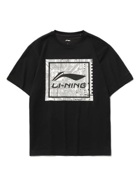 Li-Ning Big Graphic Loose Fit T-shirt 'Black' AHSR339-2