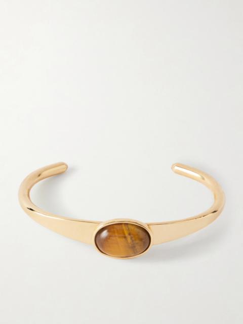 Jennifer Behr Elaine Gold-plated Tiger's Eye Cuff