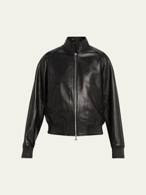 OFFICINE GÉNÉRALE Dorina Lambskin Leather Bomber Jacket