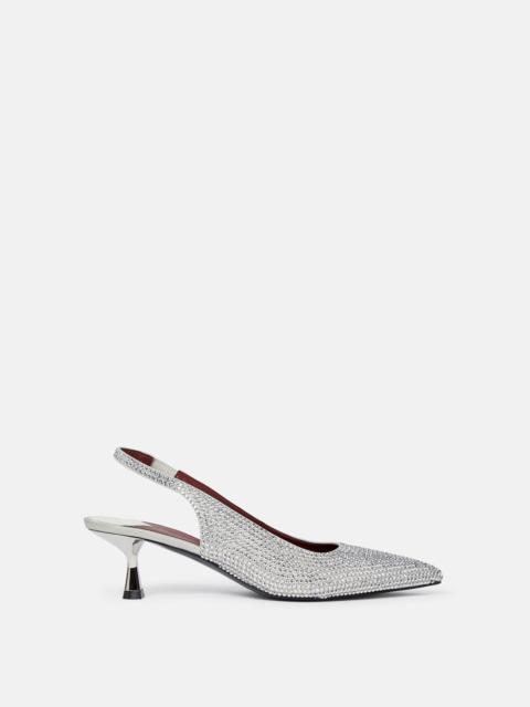 Stella McCartney Crystal-Embellished Kitten Heel Slingbacks