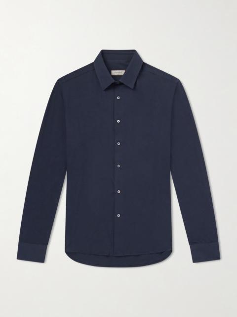 Canali Travel Slim-Fit Cutaway-Collar Stretch-Cotton Jersey Shirt