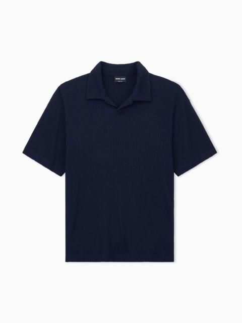 GIORGIO ARMANI POLO SHIRT REGULAR FIT VISCOSE SEERSUCKER JERSEY
