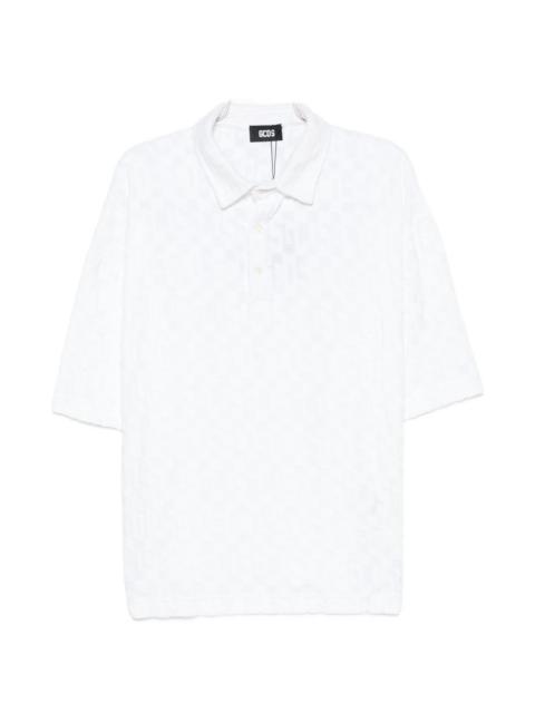 GCDS logo-jacquard terry-cloth polo shirt