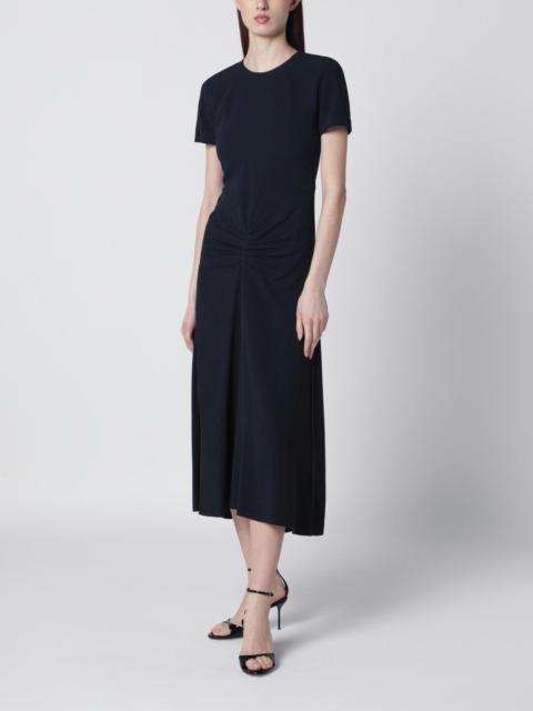 Victoria Beckham Blaire dress with gathered waist in navy blue