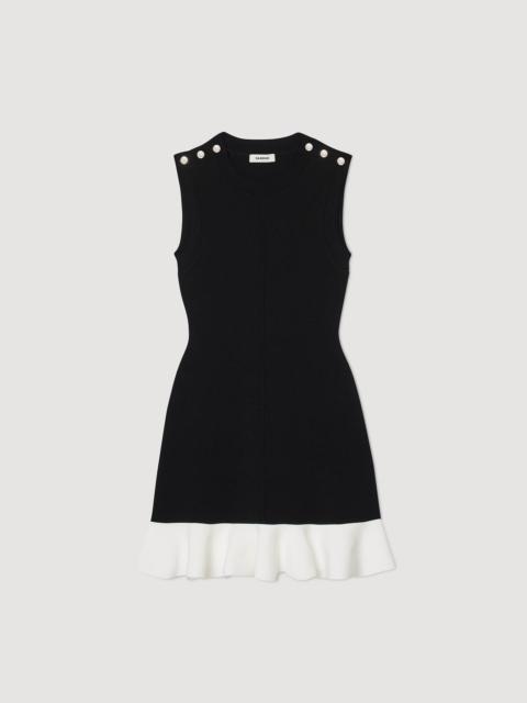Sandro Cropped two-tone dress