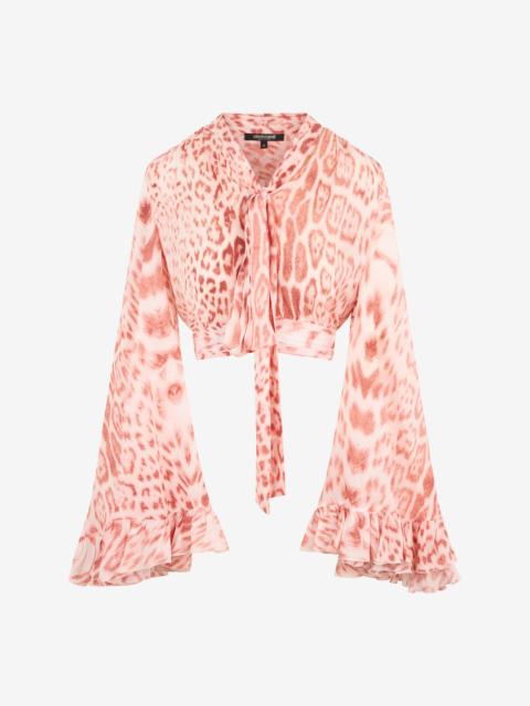 Roberto Cavalli Jaguar Pink Print Shirt