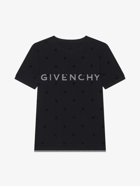 Givenchy DOUBLE LAYERED FITTED T-SHIRT IN COTTON WITH 4G TULLE