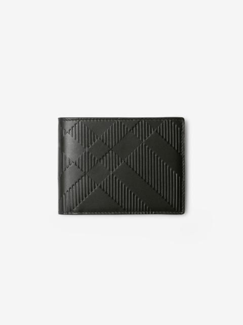 Burberry Embossed Check Slim Bifold Wallet