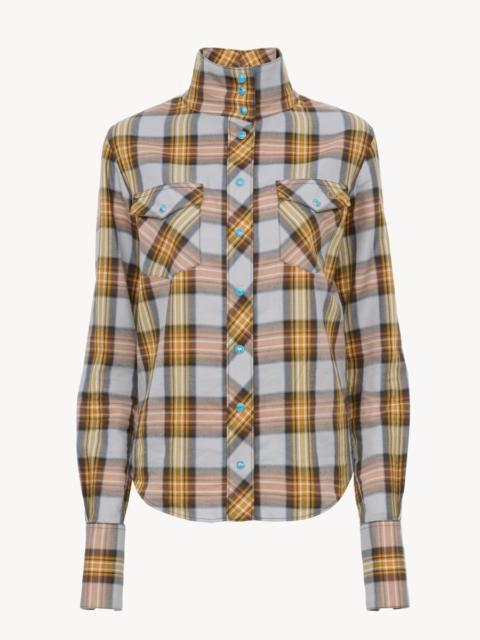 Chloé LAVALLIÈRE SHIRT IN CHECK COTTON & CUPRO