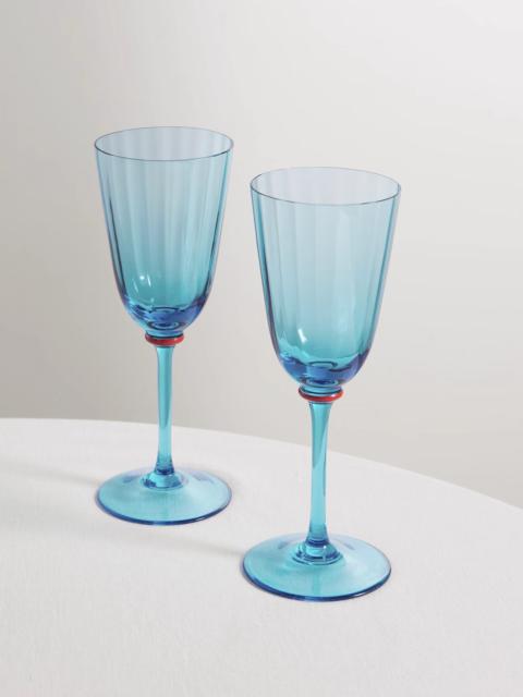 La DoubleJ Set Of Two Murano Glass Wine Glasses