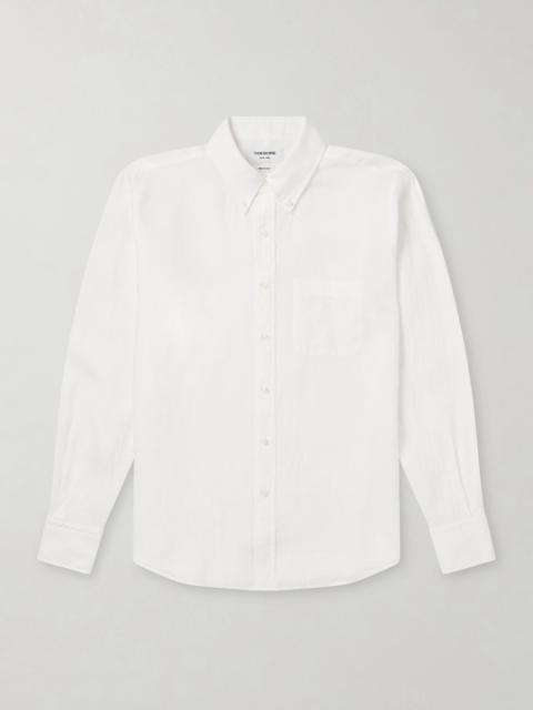 Thom Browne Logo-Appliquéd 4-Bar Linen Shirt